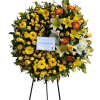 Corona Elegante de Gerberas Amarillas