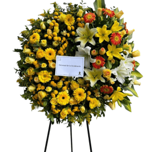 Corona Elegante de Gerberas Amarillas