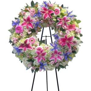 Corona Lilium Rosado - Iris